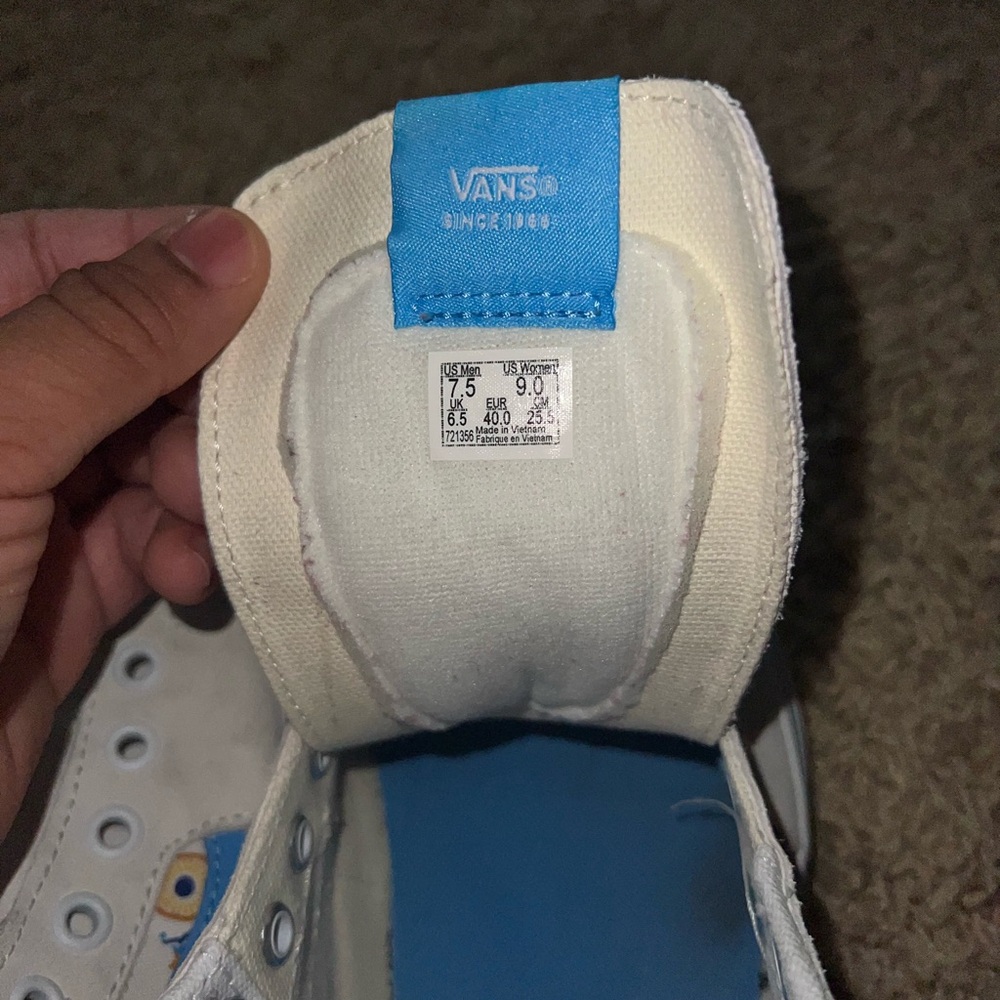 Vans Blue and White Sneakers Artistic High-Tops - Picture 6 of 6